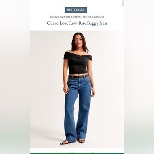 Abercrombie & Fitch Blue Curve Love Low Rise Baggy Jeans